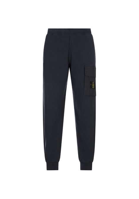 Joggers In Cotone Biologico Garzato Blu Navy STONE ISLAND | S15-6200003 S0A20V0020